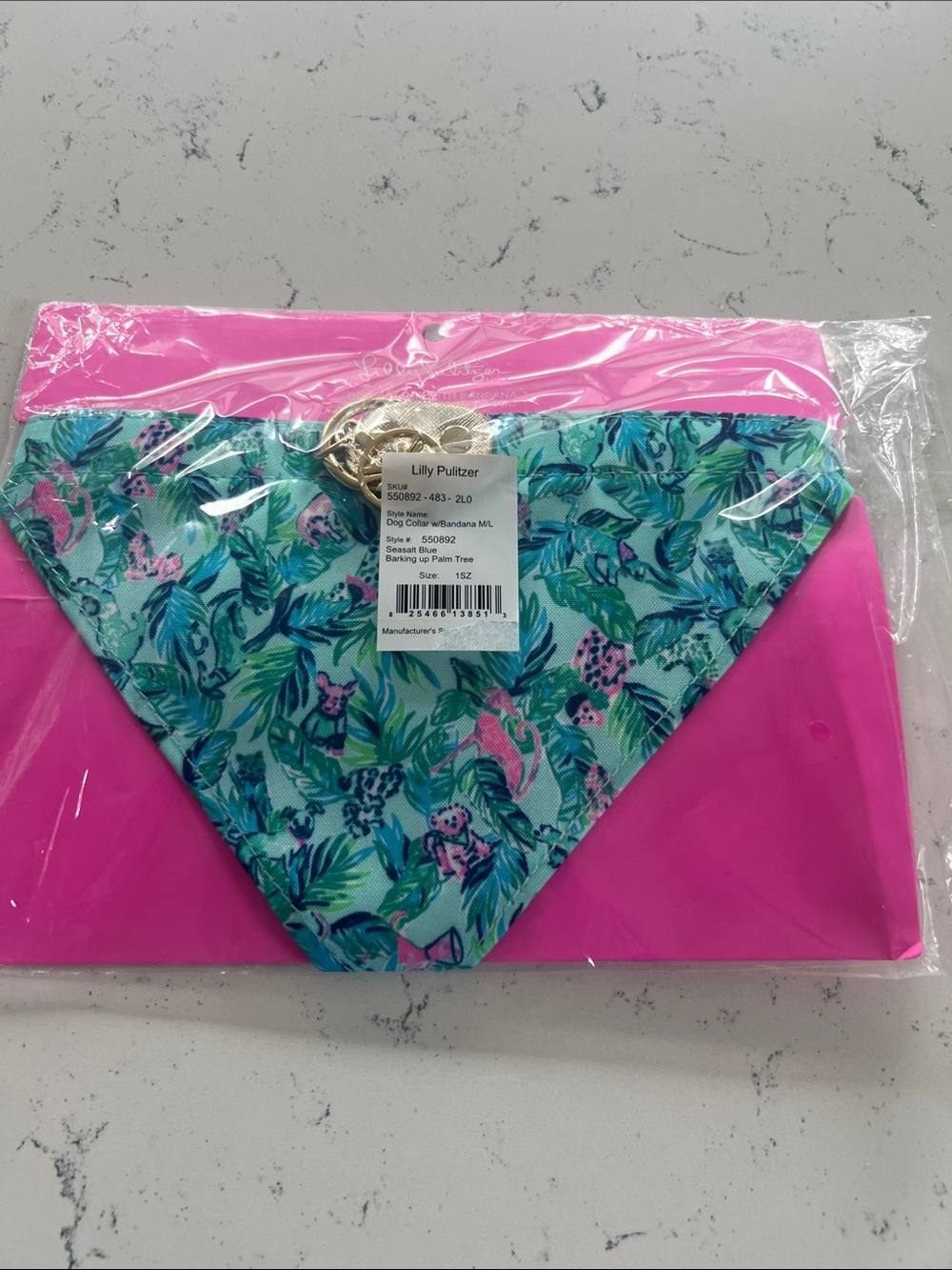 NWT Lilly Pulitzer dog collar with bandana m/l